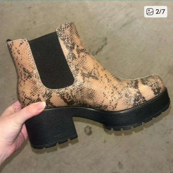 Vagabond Dioon Snakeskin Chelsea Boots Size 38 - Picture 2 of 8